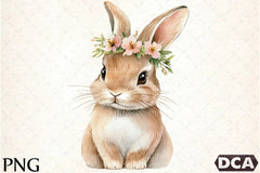 Floral White Bunny Clipart Bundle - CraftNest - Digital Crafting and Art