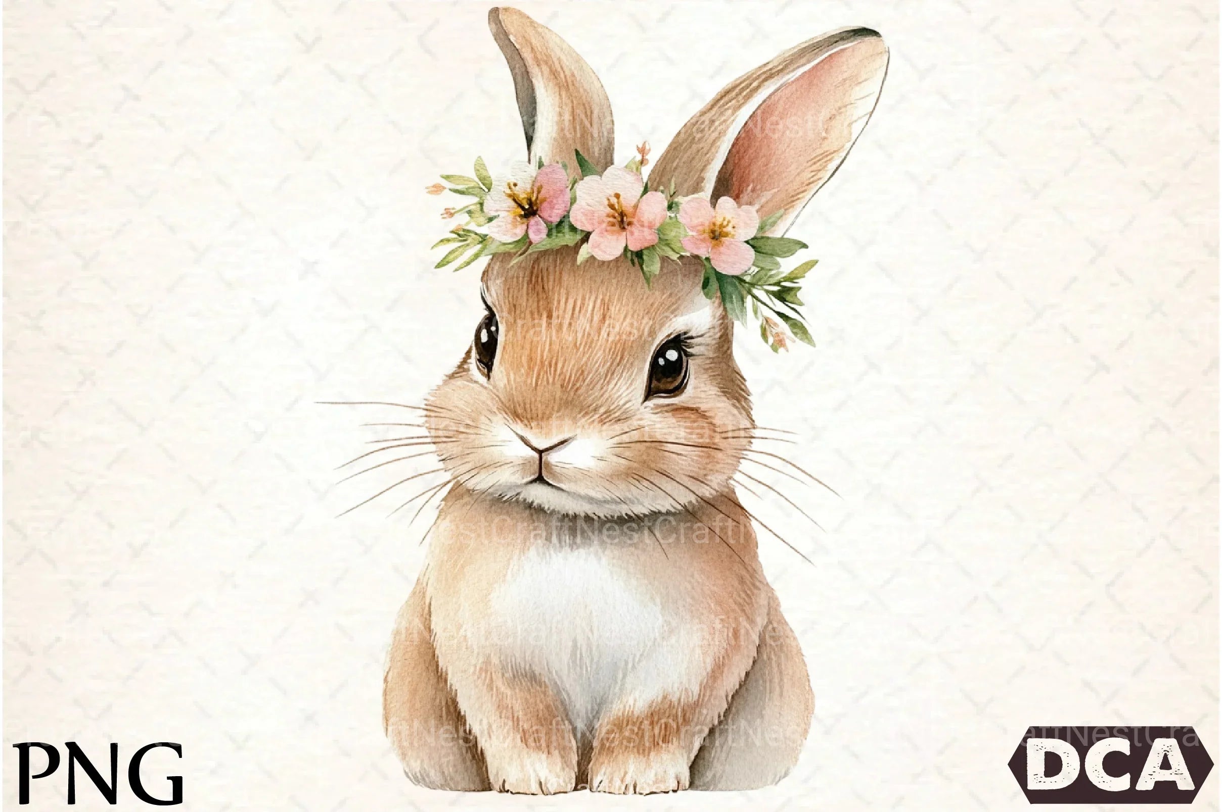 Floral White Bunny Clipart Bundle - CraftNest - Digital Crafting and Art