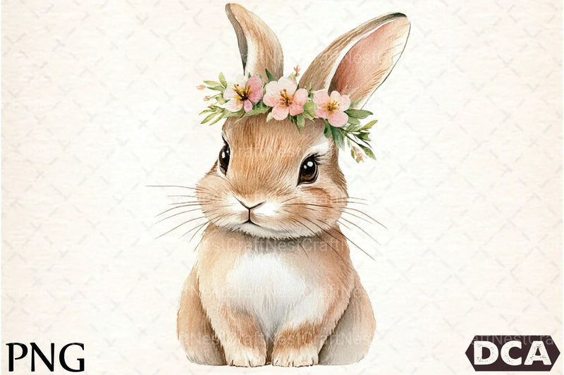 Floral White Bunny Clipart Bundle - CraftNest - Digital Crafting and Art