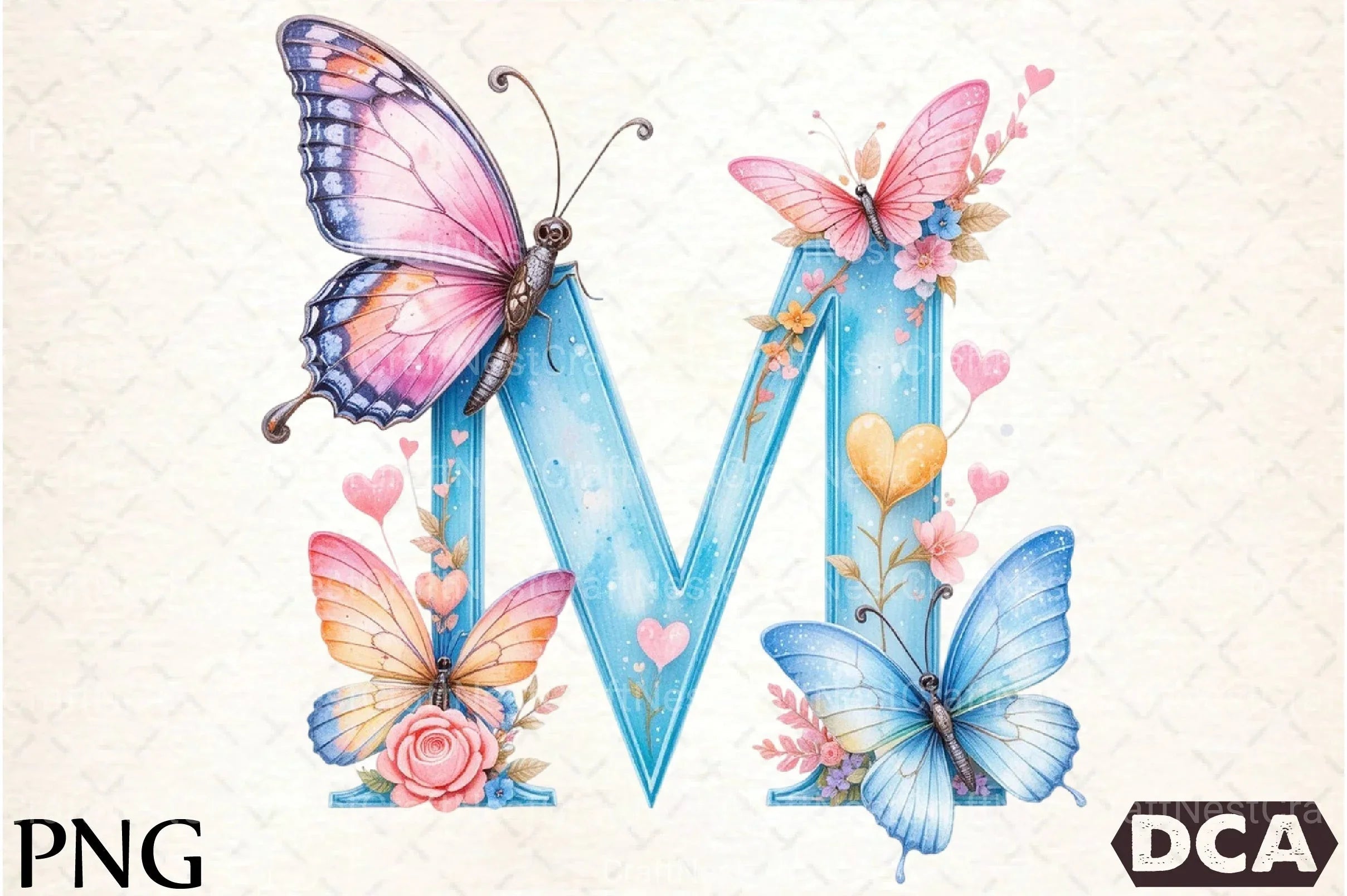 Butterfly Letter "M" Clipart Bundle - CraftNest - Digital Crafting and Art