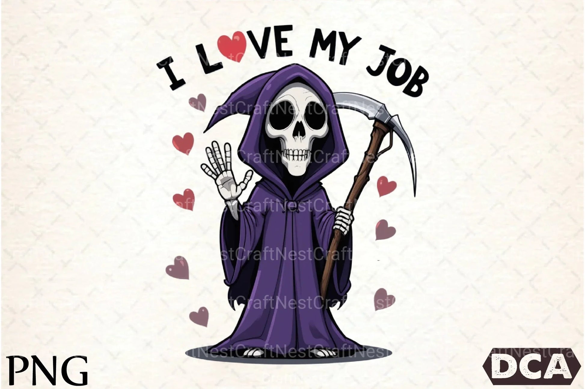 I Love My Job Reaper Cartoon Clipart Bundle - CraftNest - Digital Crafting and Art