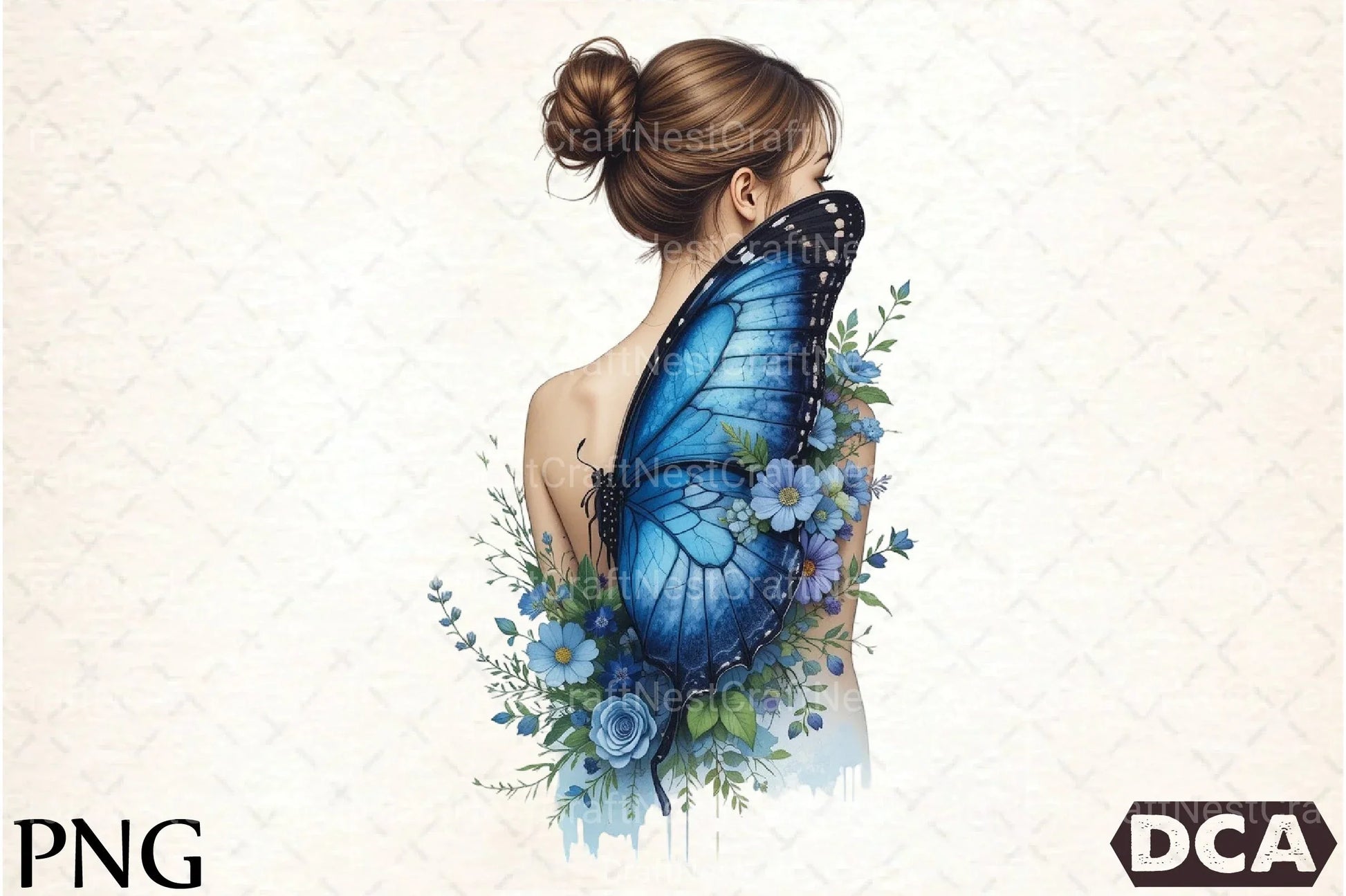 Butterfly and Flower White Girl Clipart Bundle - CraftNest - Digital Crafting and Art