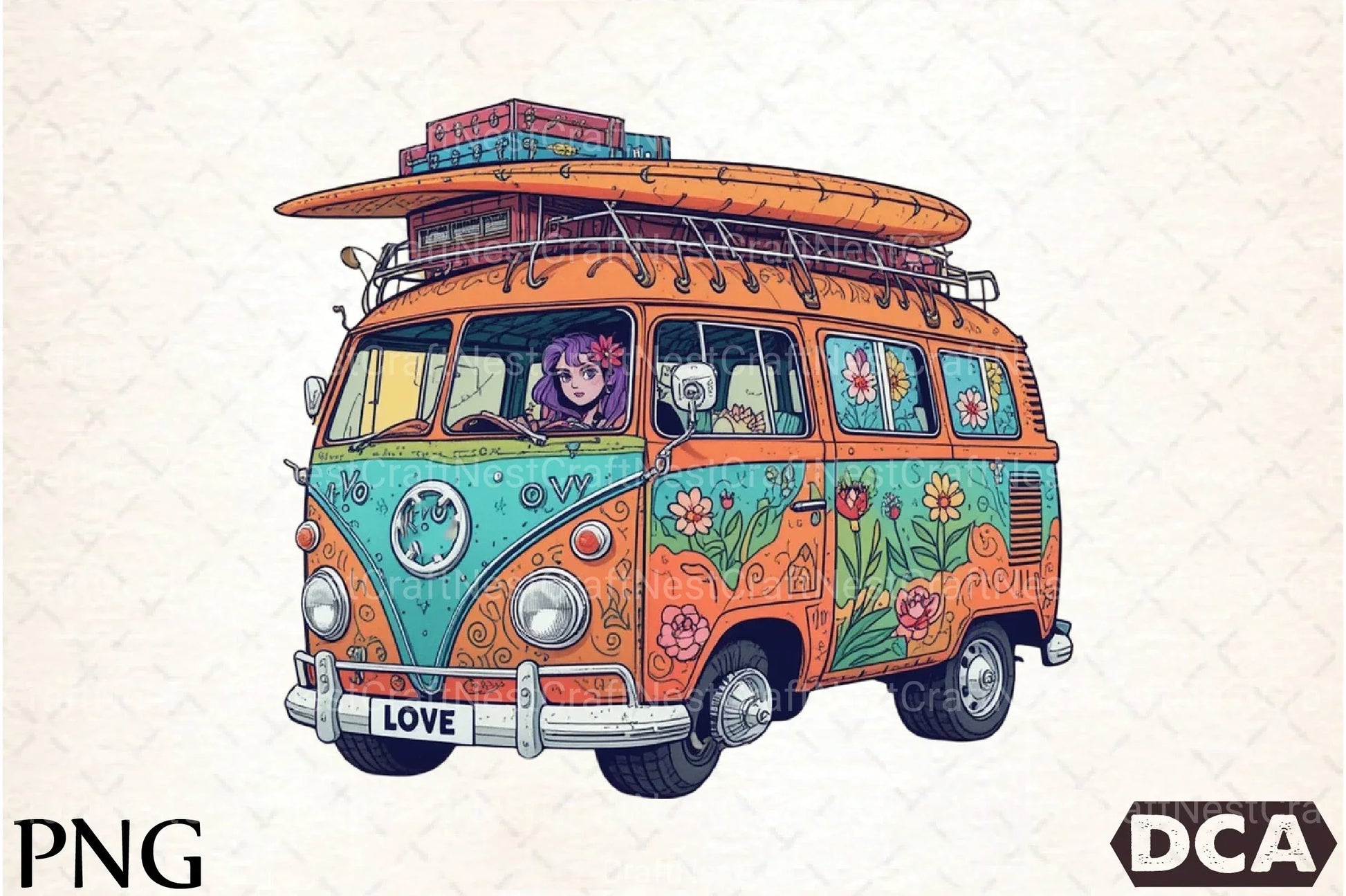 Happy Summer Van Clipart Bundle - CraftNest - Digital Crafting and Art