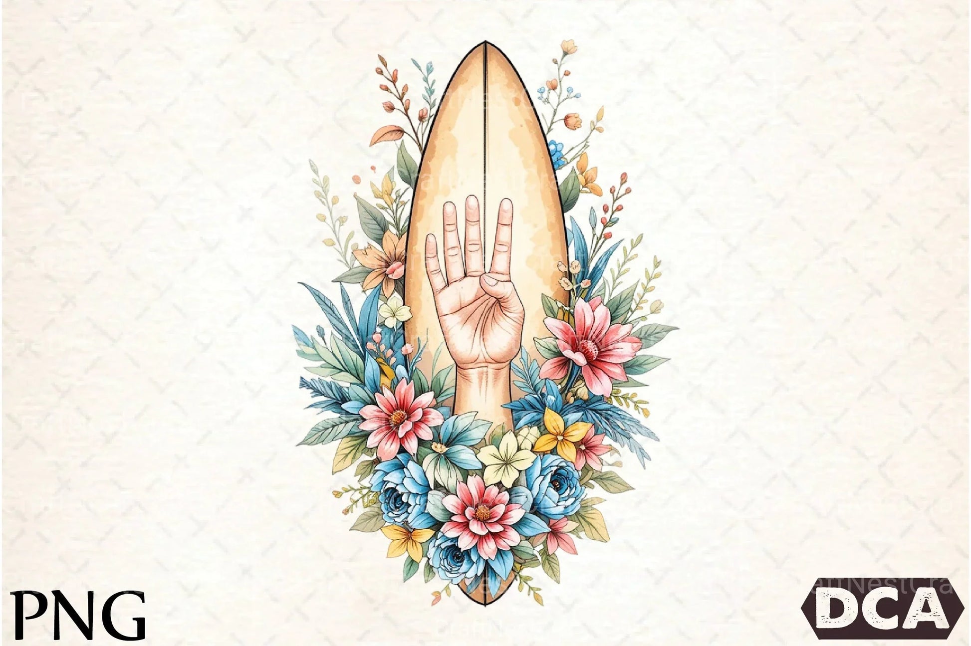 Colorful Floral Surfboard Clipart Bundle - CraftNest - Digital Crafting and Art