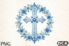 Blue Cross with Flowers Clipart Bundle