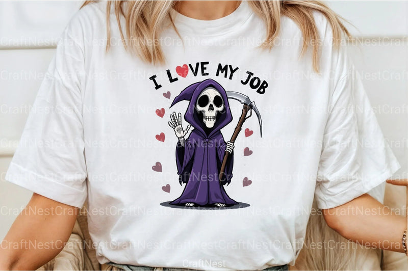 I Love My Job Reaper Cartoon Clipart Bundle - CraftNest - Digital Crafting and Art