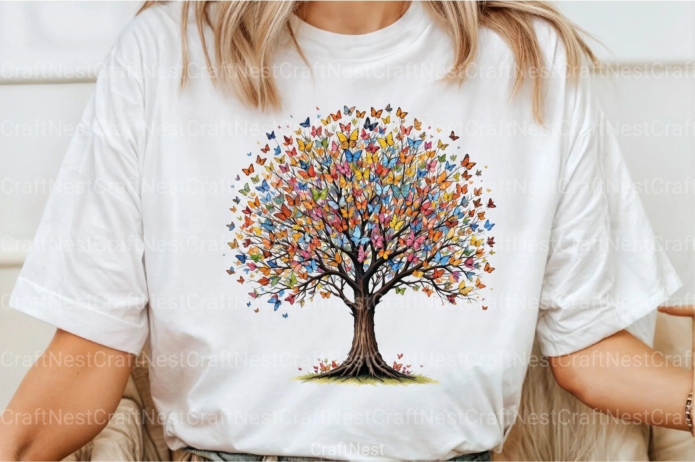 Flower Tree with Birds & Butterflies Clipart Bundle - CraftNest - Digital Crafting and Art