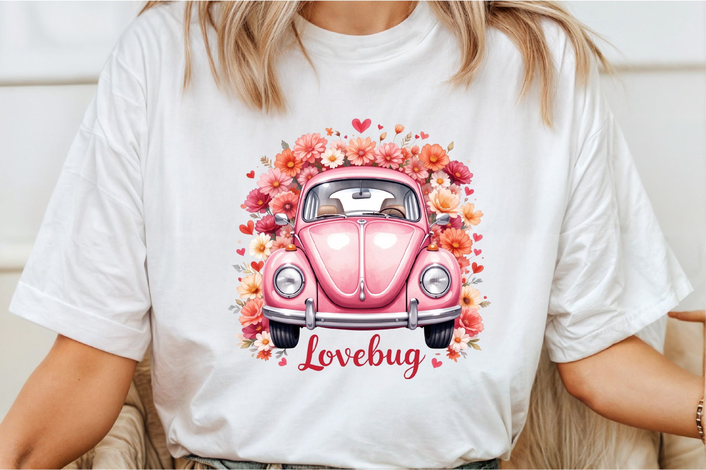 Love Bug Floral Car Clipart Bundle