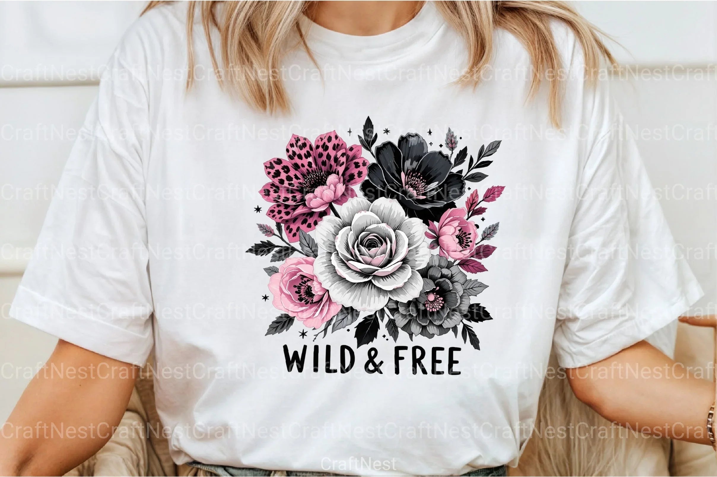 Black & White Flower Bouquet Clipart Bundle - CraftNest - Digital Crafting and Art