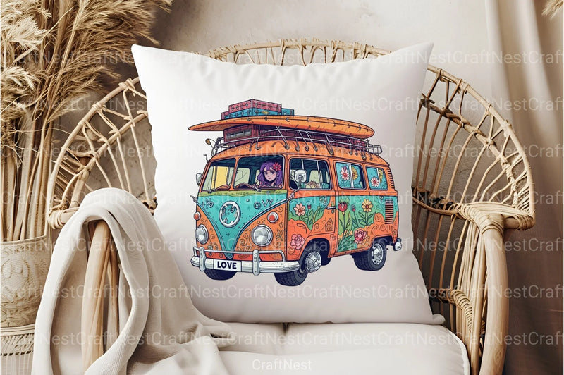 Happy Summer Van Clipart Bundle - CraftNest - Digital Crafting and Art