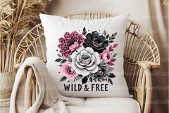 Black & White Flower Bouquet Clipart Bundle - CraftNest - Digital Crafting and Art