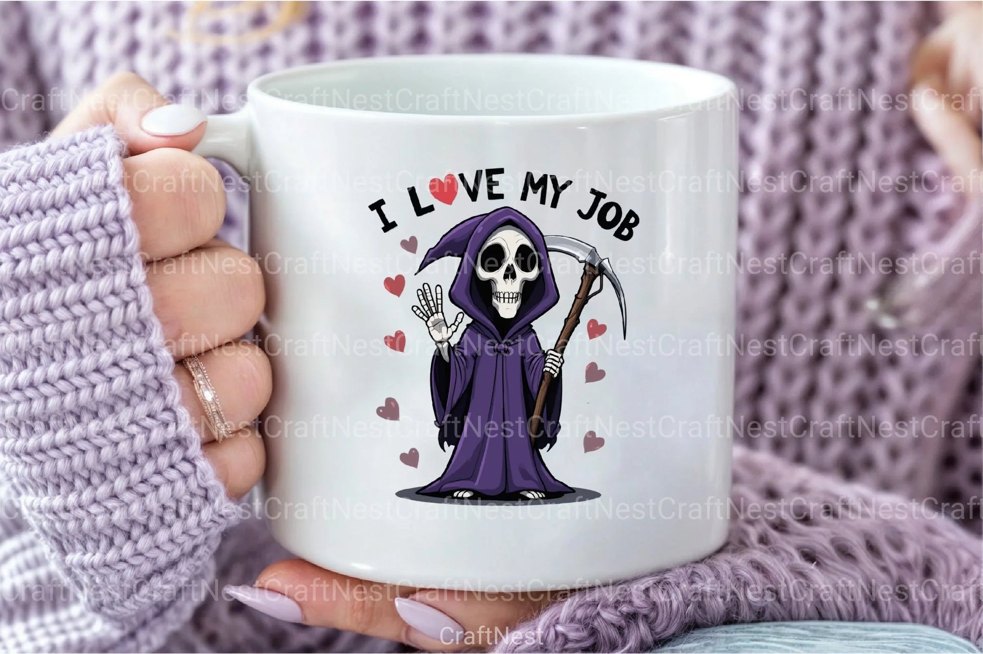 I Love My Job Reaper Cartoon Clipart Bundle - CraftNest - Digital Crafting and Art