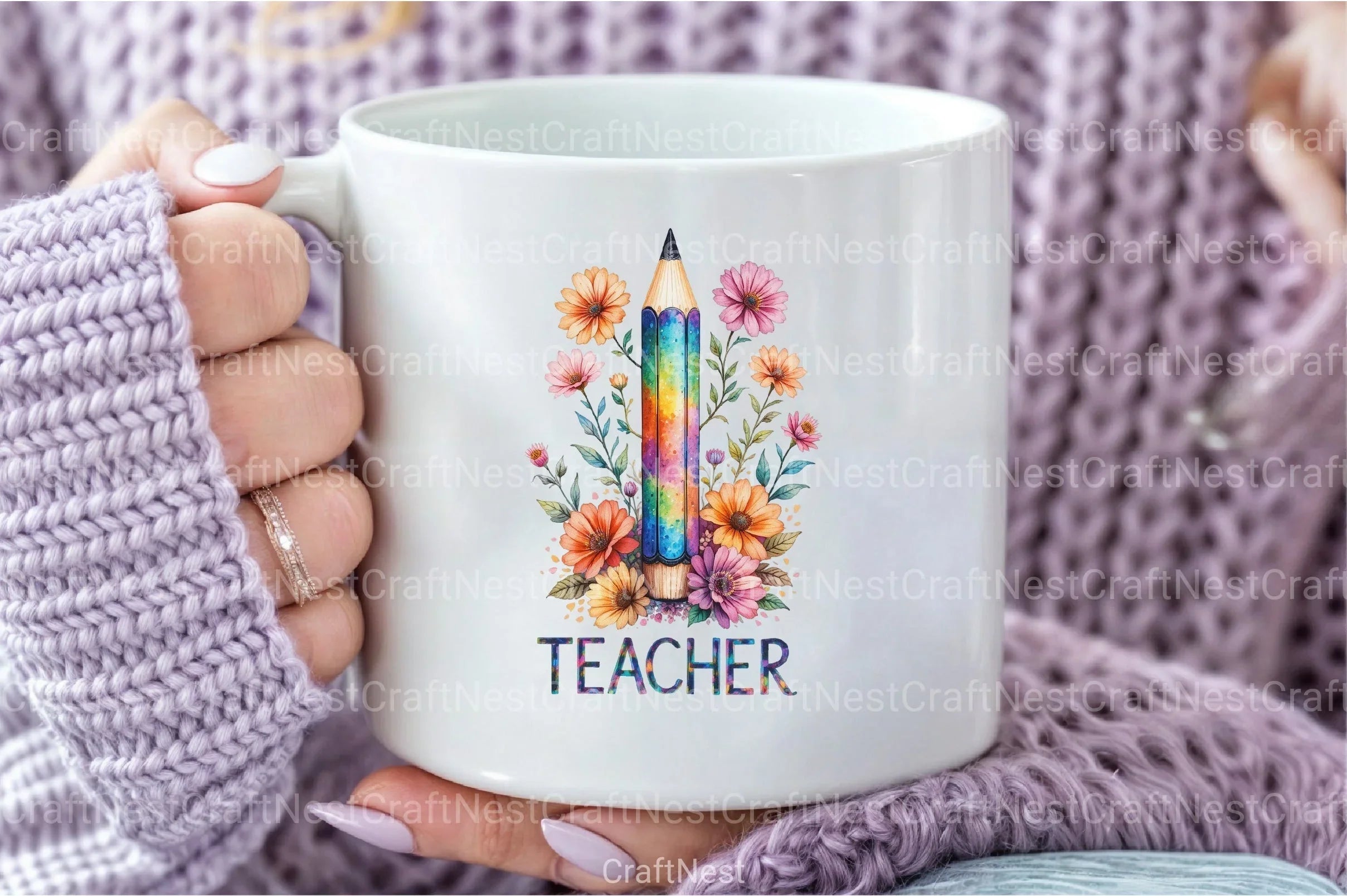 Teacher Floral Pencil Clipart Bundle - CraftNest - Digital Crafting and Art