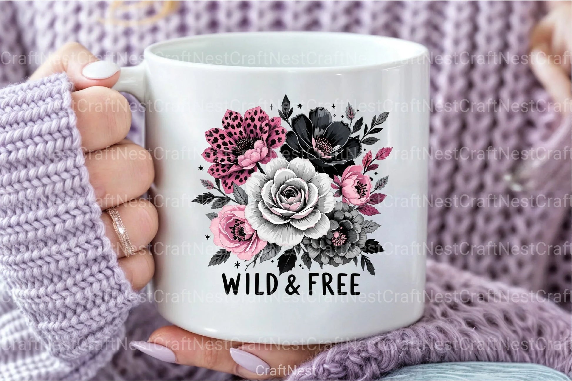 Black & White Flower Bouquet Clipart Bundle - CraftNest - Digital Crafting and Art