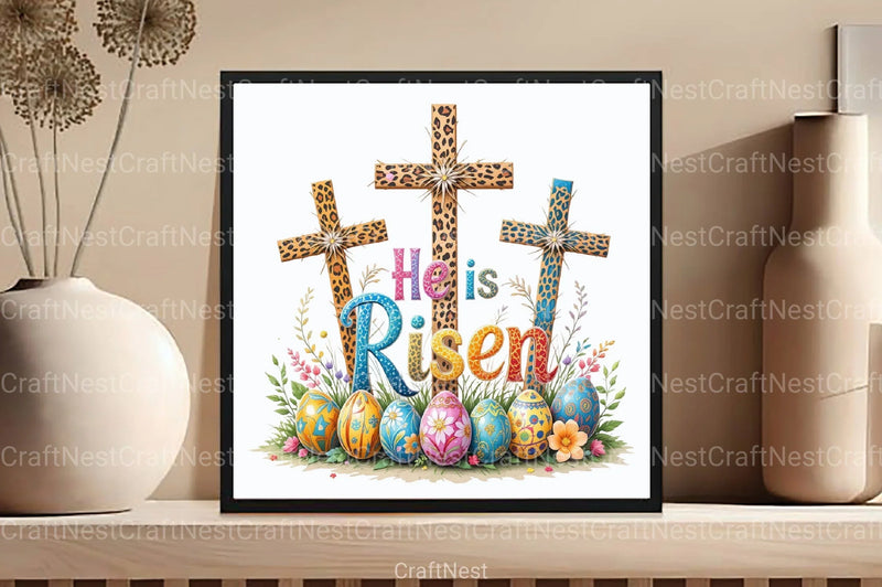 He Is Risen Cross Clipart Bundle - CraftNest - Digital Crafting and Art