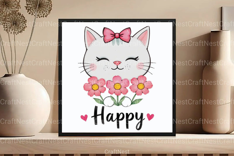 Cat Happy Clipart Bundle - CraftNest - Digital Crafting and Art