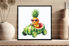 Summer Pineapple Car Clipart Bundle - CraftNest - Digital Crafting and Art