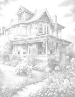 Victorian Style Houses Coloring Book - CraftNest - Digital Crafting and Art