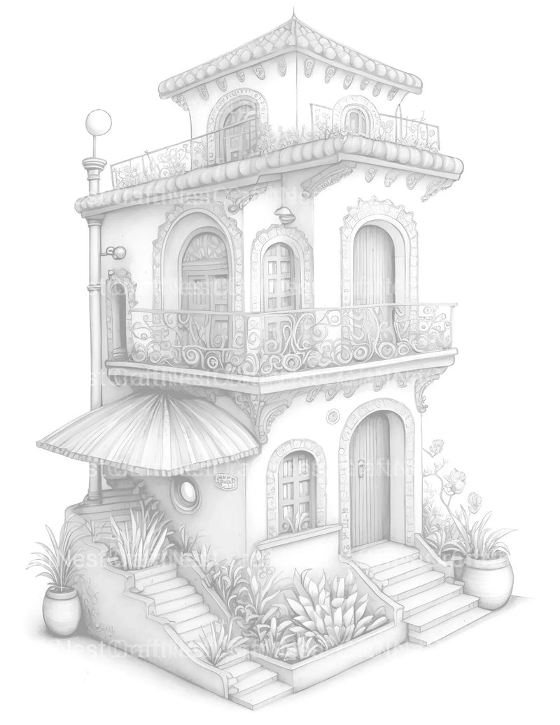Mexican Tiny House Coloring Book - CraftNest - Digital Crafting and Art