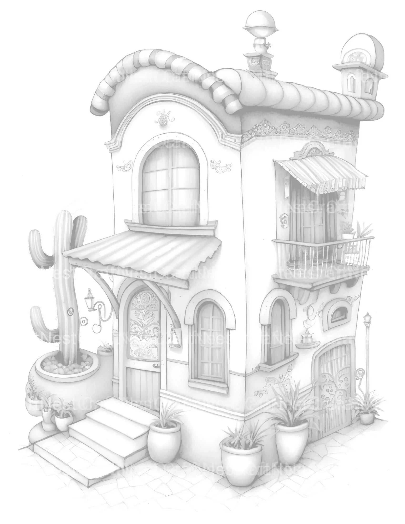 Mexican Tiny House Coloring Book - CraftNest - Digital Crafting and Art