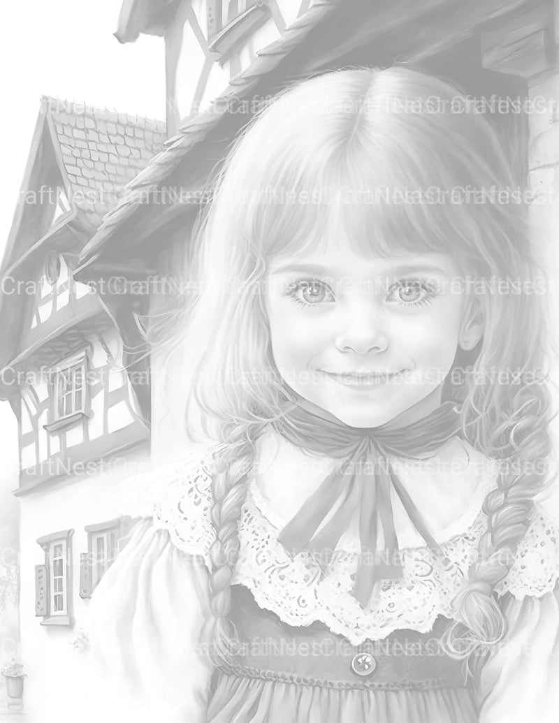 Bavarian Girl Coloring Book - CraftNest - Digital Crafting and Art