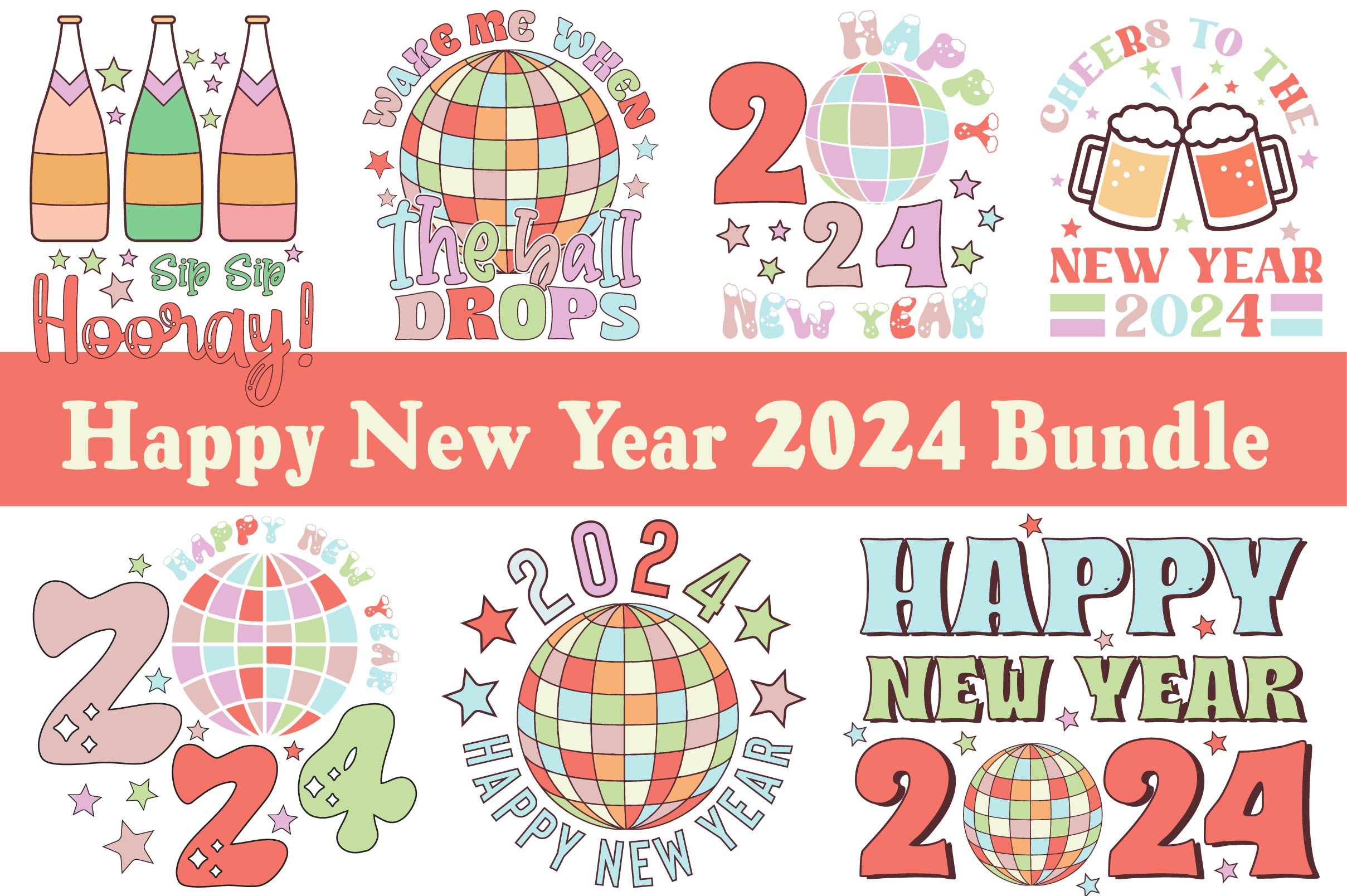 Happy New Year Clipart Bundle