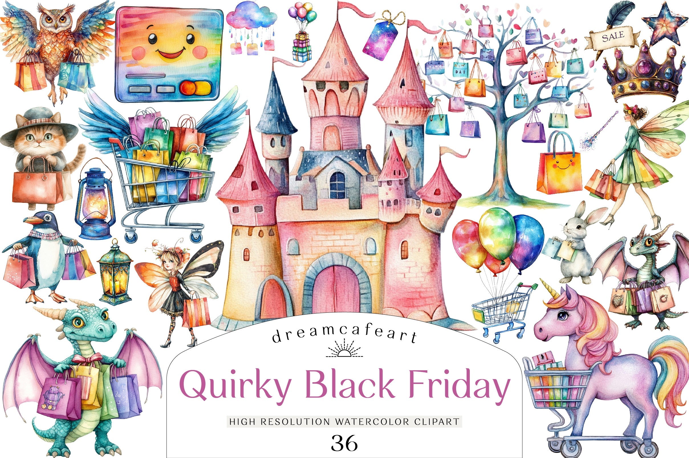 Quirky Black Friday Clipart Bundle