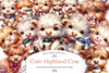 Funny Highland Cow Coffee Clipart Bundle