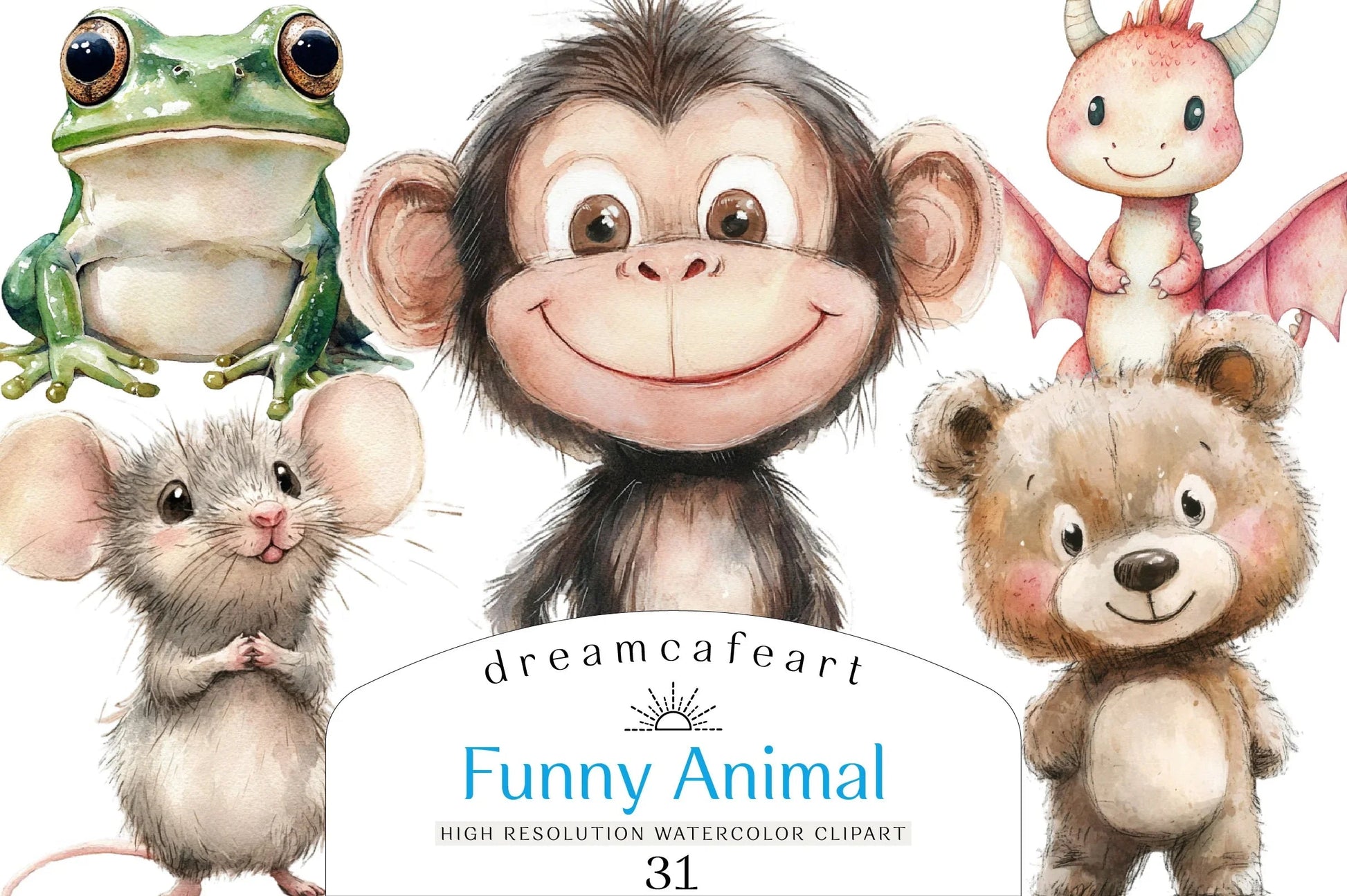 Funny Animal Clipart Bundle - CraftNest - Digital Crafting and Art