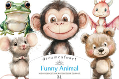 Funny Animal Clipart Bundle - CraftNest - Digital Crafting and Art