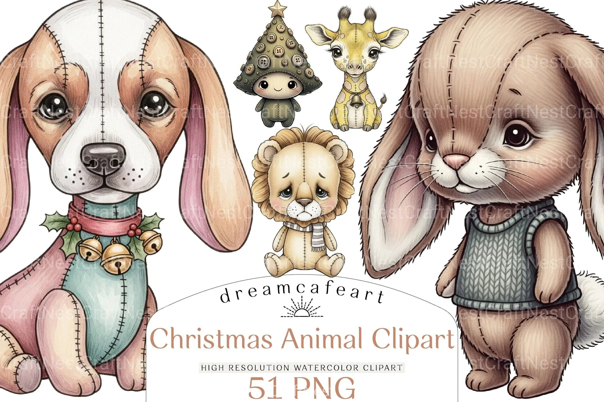 Christmas Animal Clipart Bundle 1 - CraftNest - Digital Crafting and Art