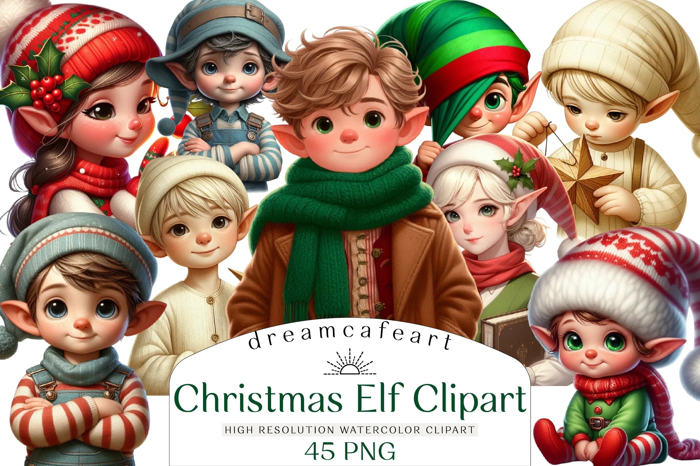 Christmas Elf Clipart Bundle - CraftNest - Digital Crafting and Art