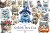 Selkirk Rex Cat Clipart Bundle