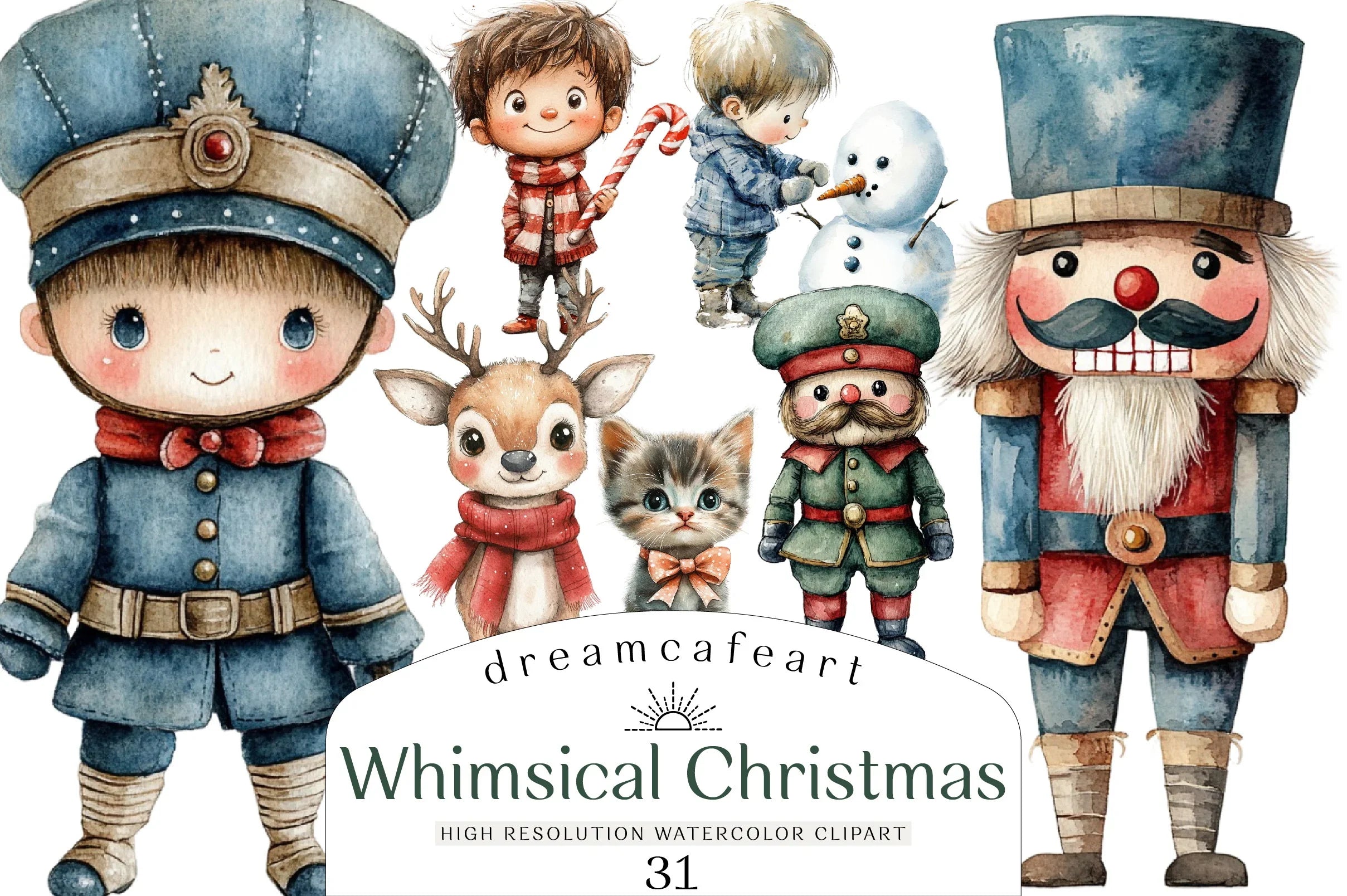 Whimsical Christmas Design Clipart Bundle - CraftNest - Digital Crafting and Art