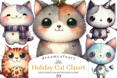 Holiday Cat Clipart Bundle - CraftNest - Digital Crafting and Art