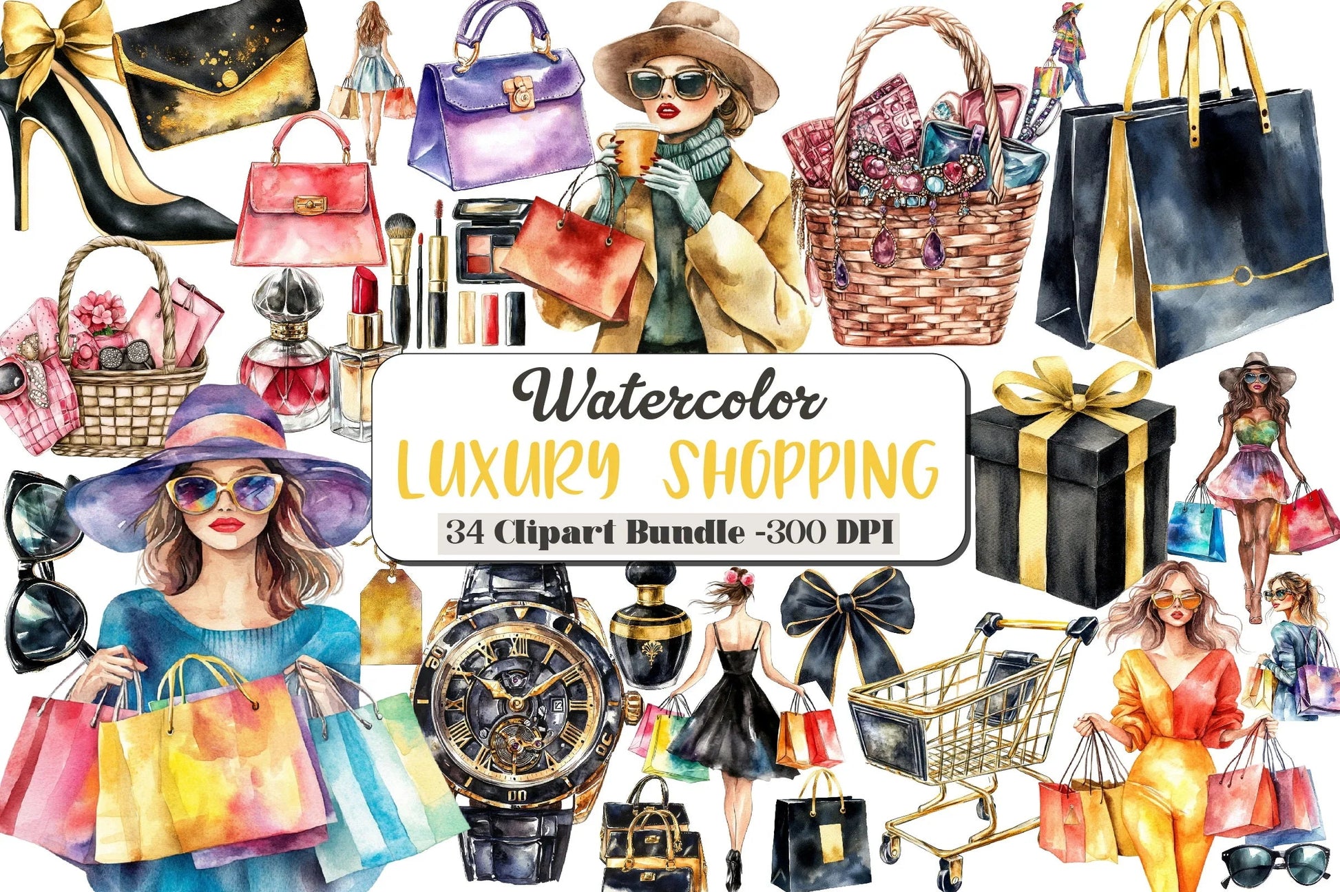 Luxury Black Friday Shopping Clipart Bundle - CraftNest - Digital Crafting and Art