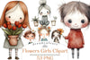 Flower Girls Clipart Bundle