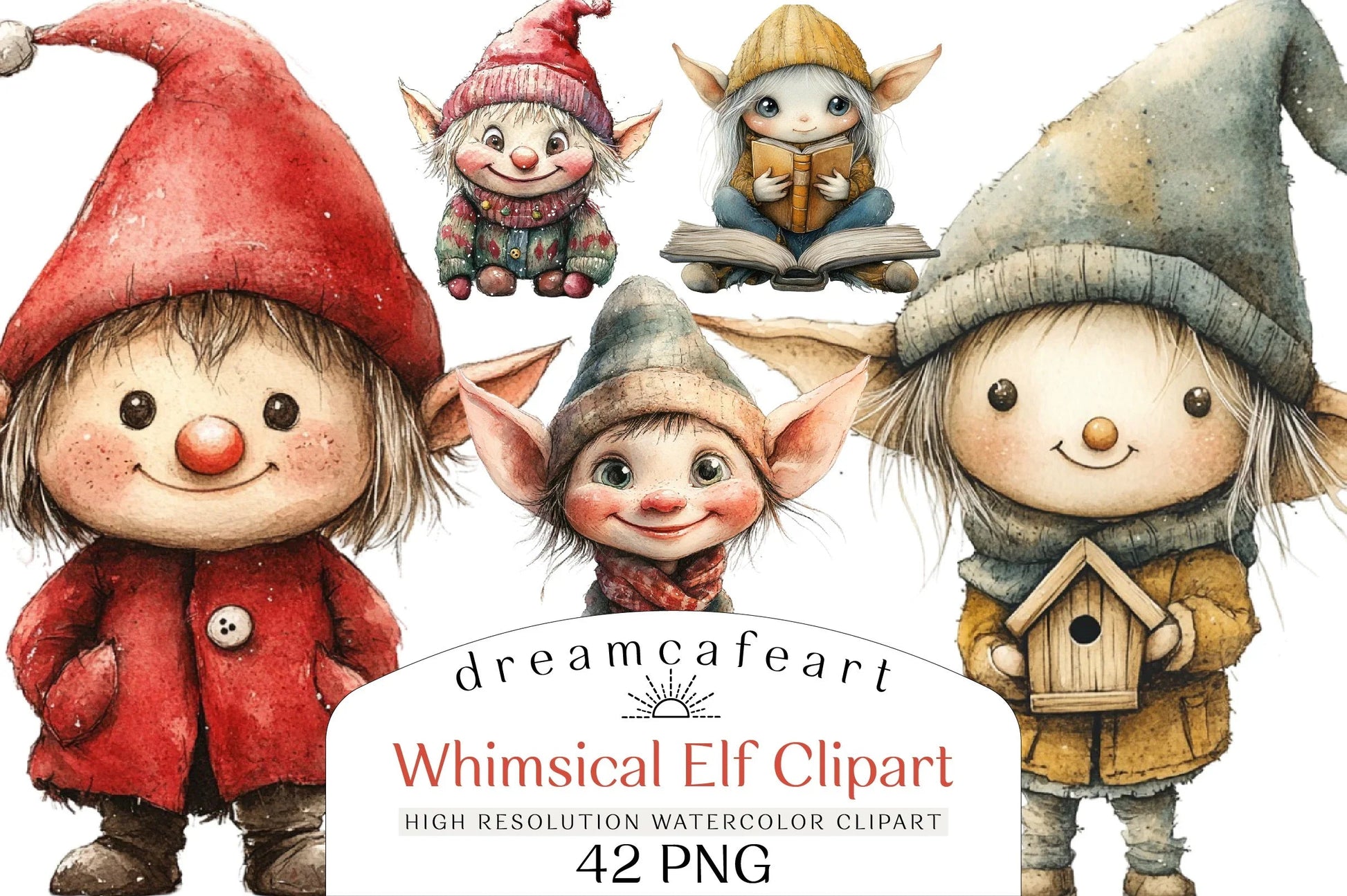 Whimsical Elf Clipart Bundle - CraftNest - Digital Crafting and Art