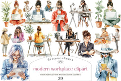Modern Workplace Clipart Bundle - CraftNest - Digital Crafting and Art