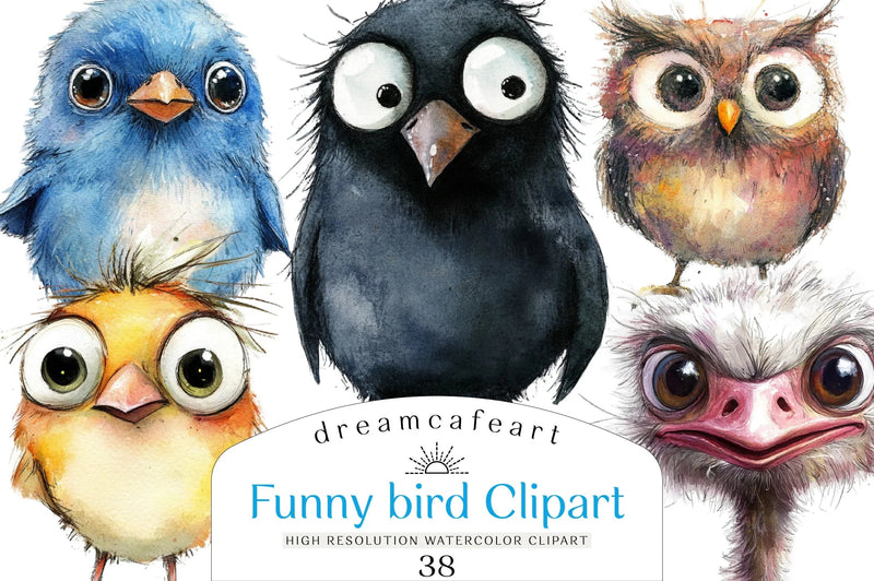 Funny Bird Clipart Bundle - CraftNest - Digital Crafting and Art