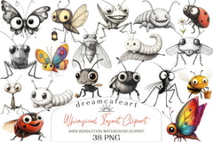 Whimsical Insect Clipart Bundle - CraftNest - Digital Crafting and Art