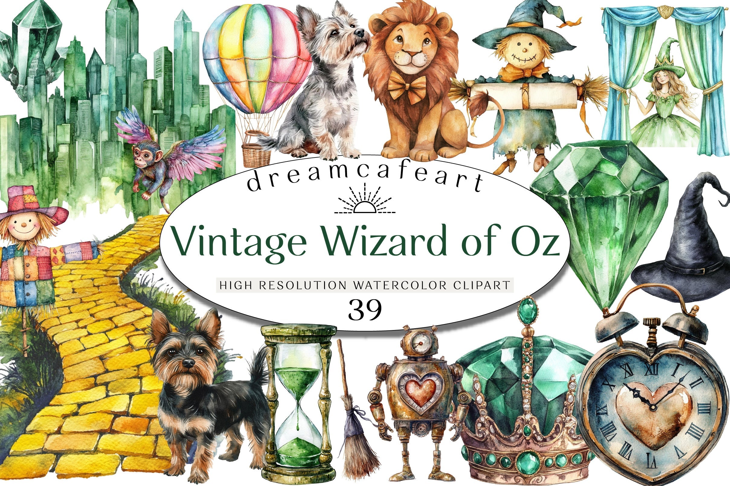 Vintage Wizard of Oz Clipart Bundle