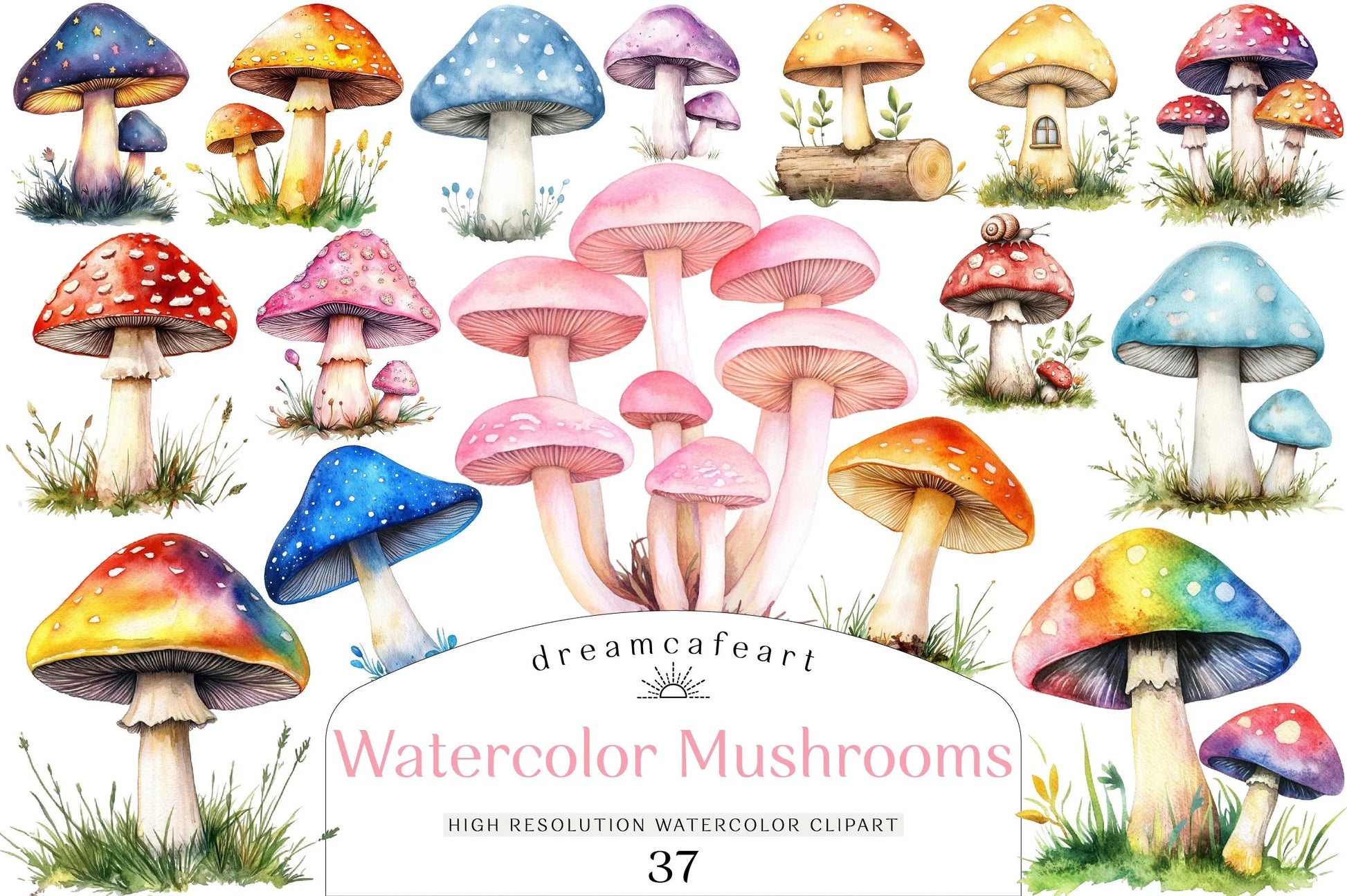 Mushrooms Clipart Bundle - CraftNest - Digital Crafting and Art