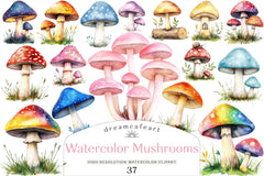 Mushrooms Clipart Bundle - CraftNest - Digital Crafting and Art