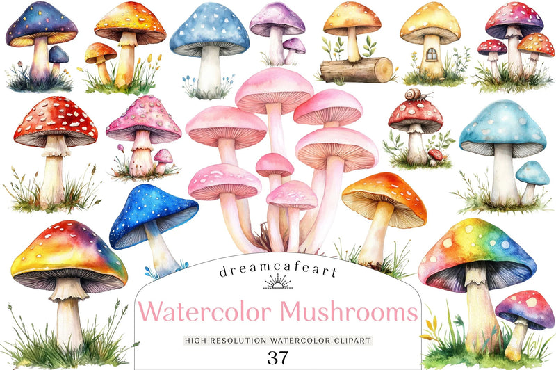 Mushrooms Clipart Bundle - CraftNest - Digital Crafting and Art