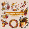 Fall Doodle Minimalist Elements Clipart Bundle