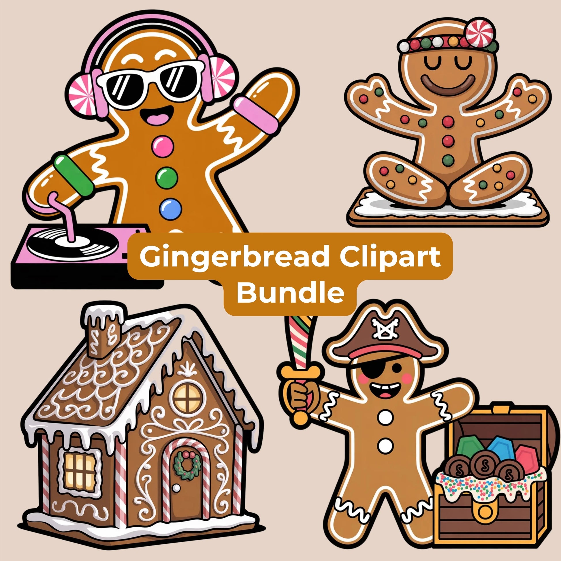 Gingerbread Clipart Bundle - CraftNest - Digital Crafting and Art