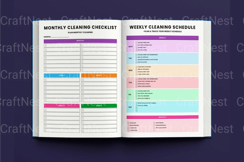 ADHD Cleaning Tracker: Stay Organized and Focused - CraftNest - Digital Crafting and Art
