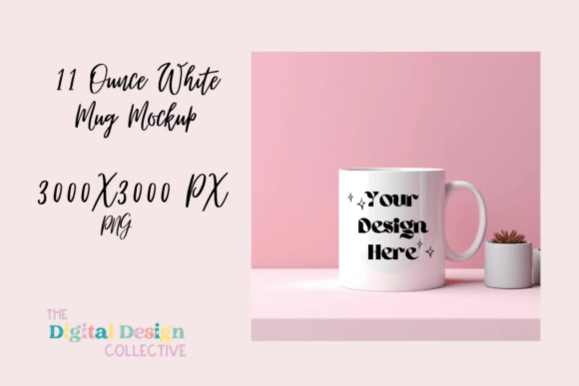 Pink 11oz White Mug Mockup - CraftNest - Digital Crafting and Art