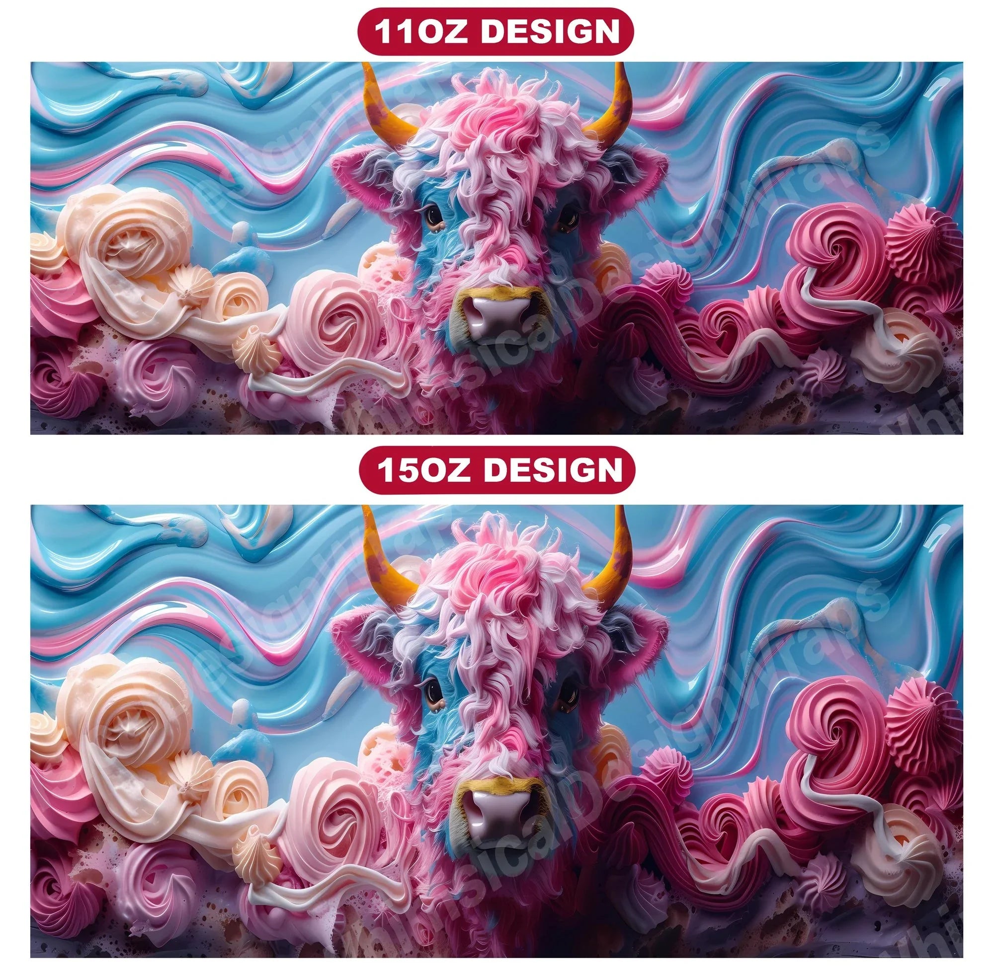 Highland Cow 3 Mug Wrap - CraftNest